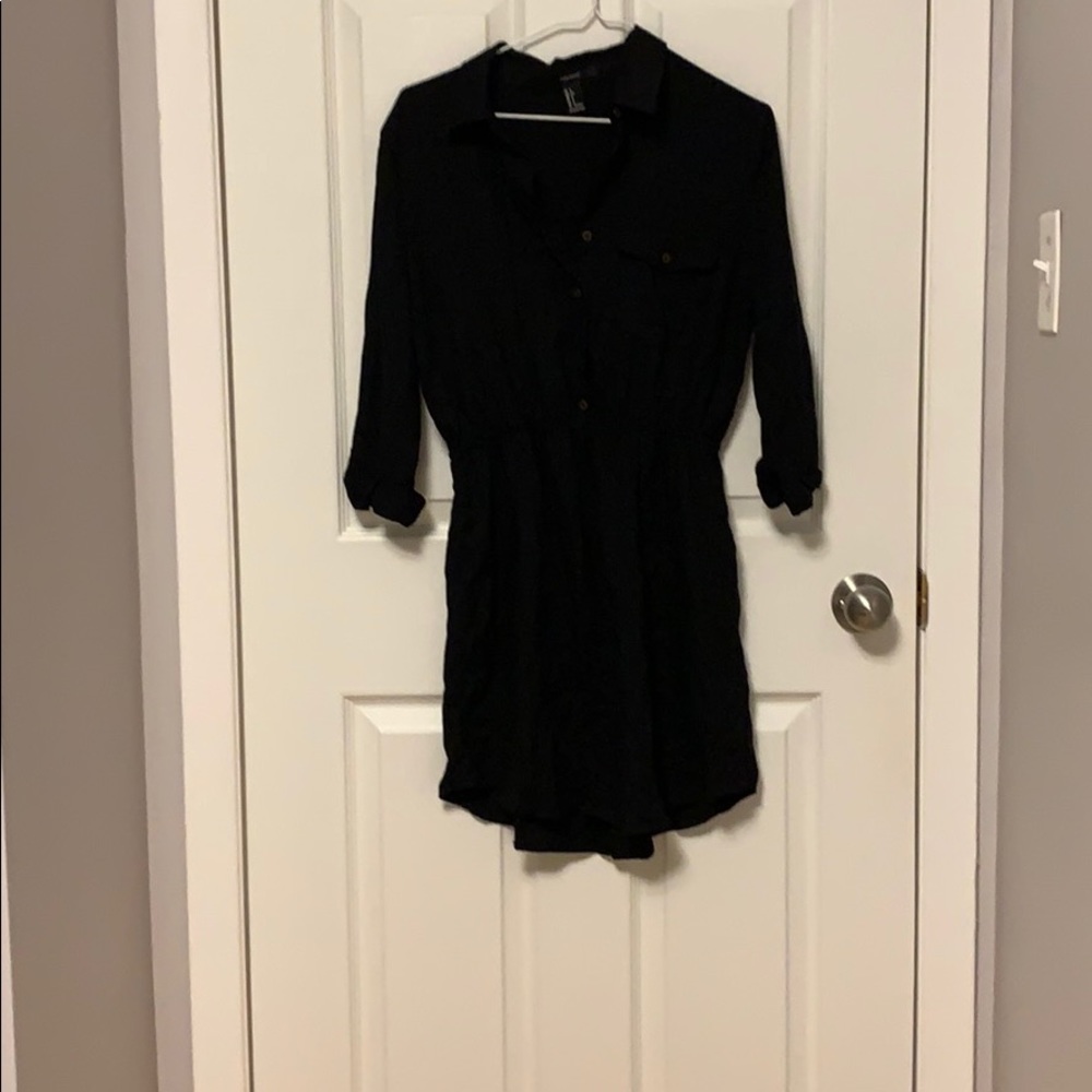 Black button down dress